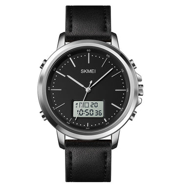 SKMEI Men's Fashion Digital Watch Analog Leather Multifunctional Waterproof Men's Watch 1652 | Skemi Men Digital Analog Watch - Without Box